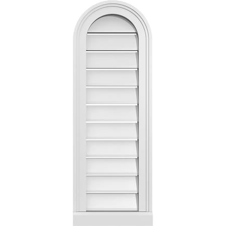 Ekena Millwork Round Top Surface Mount PVC Gable Vent: Functional, w/ 2"W x 2"P Brickmould Sill Frame, 12"W x 34"H GVPRT12X3403SF